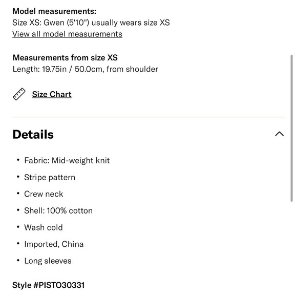 NWT $158 Evereve Pistola Adina Black White Stripe Knit Cotton Sweater Sz SMALL - Picture 7 of 16